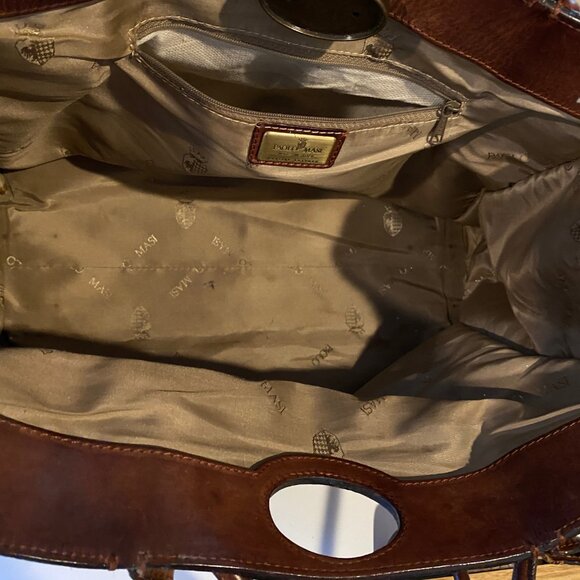 Paolo‎ Masi Genuine Leather Brown Tote Bag Made in Italy 12x13 - Picture 2 of 7